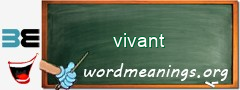 WordMeaning blackboard for vivant